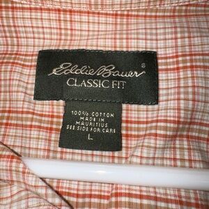 Eddie Bauer Men's Casual Plaid Shirt - Red and White